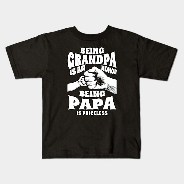 being grandpa- white Kids T-Shirt by SUMAMARU